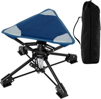 Tangkula 360°Swivel Foldable Camping Stool with Anti-Sink Feet & Carrying Bag