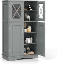 Tangkula Bathroom Storage Cabinet, Freestanding Floor Cabinet