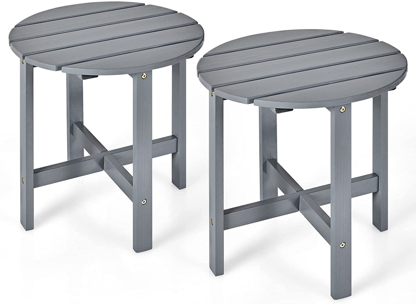 Round Outdoor Side Table, 18 Inch, for Lawn Garden Balcony Backyard Living Room