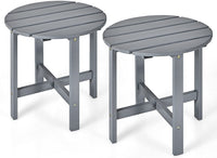 Round Outdoor Side Table, 18 Inch, for Lawn Garden Balcony Backyard Living Room