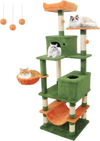 Tangkula Arbre à Chat Multi-Niveaux de 168 cm, Meuble d'Escalade pour Chats d'Intérieur
