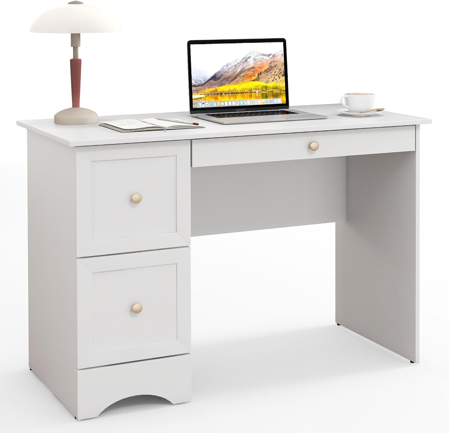 Computer Desk with 3 Drawers - Tangkula