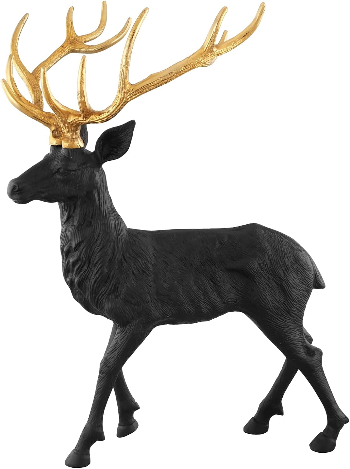 Tangkula Standing Reindeer Statue, Aluminum Deer Sculpture for Indoors, Christmas Reindeer Decor Statue for Home Office Shop School