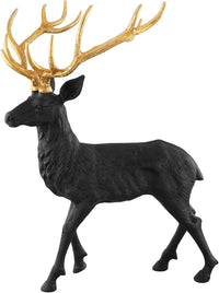Tangkula Standing Reindeer Statue, Aluminum Deer Sculpture for Indoors, Christmas Reindeer Decor Statue for Home Office Shop School