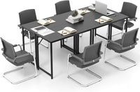 Tangkula Conference Tables, Rectangular Meeting Room Table with Adjustable Foot Pads, Seminar Table for School or College