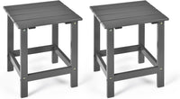 Tangkula Square Outdoor Side Table, Adirondack Table, Outdoor Indoor Chairside End Tables
