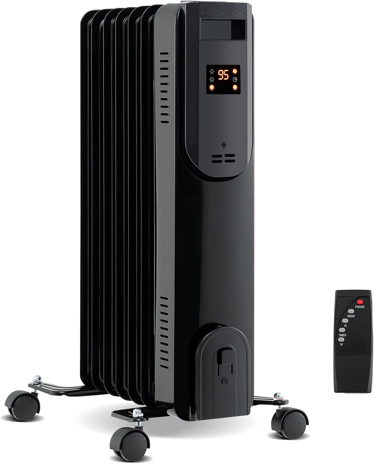 Tangkula Oil Filled Radiator Heater, 1500W Electric Radiant Heater with Remote, LED Display