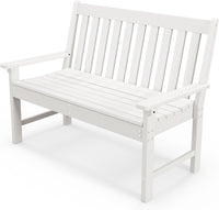 Tangkula 2-Person Outdoor Garden Park Bench, All-Weather HDPE Patio Loveseat Chair with Cozy Backrest