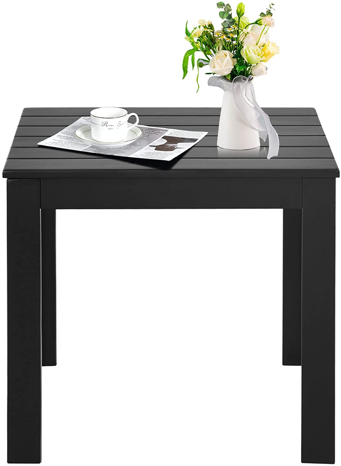 Outdoor Square Side Table, Weight Capacity 220lbs, 18 x 18 x 16 Inch