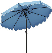 Tangkula 9Ft Patio Umbrella with Crank, 2-Tier Outdoor Umbrella with Push Button Tilt, Sun-Protective Canopy