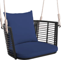 Tangkula Outdoor Metal Porch Swing, Single Person Hanging Seat, Heavy-Duty Swing Chair for Front Porch, Backyard