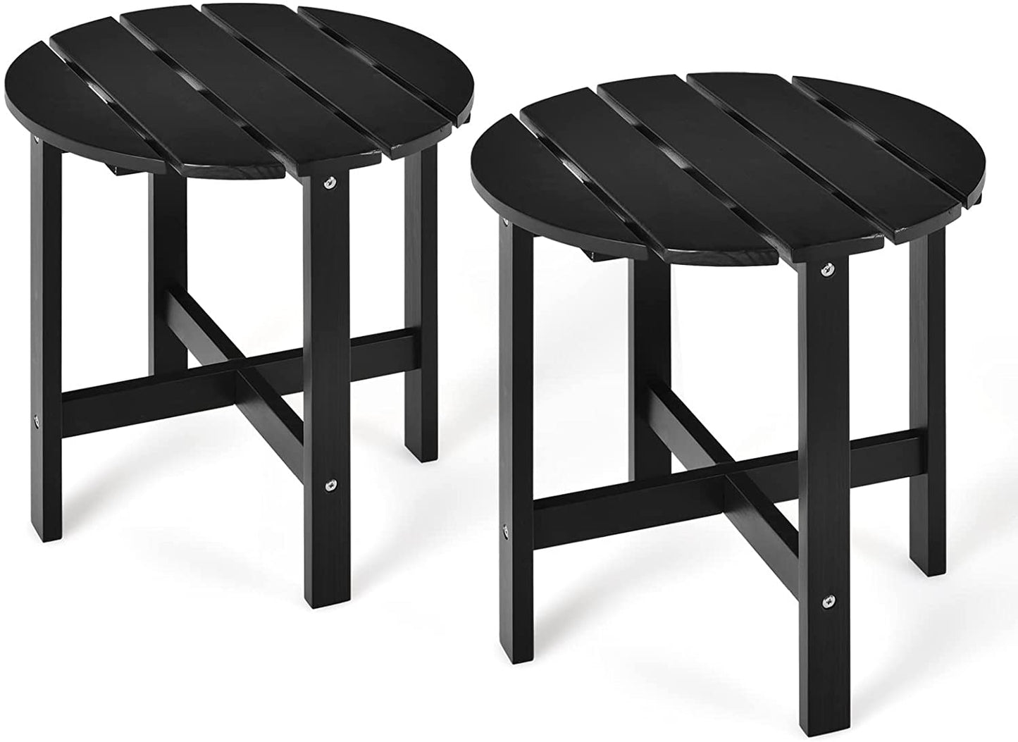 Round Outdoor Side Table, 18 Inch, for Lawn Garden Balcony Backyard Living Room