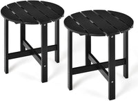 Round Outdoor Side Table, 18 Inch, for Lawn Garden Balcony Backyard Living Room