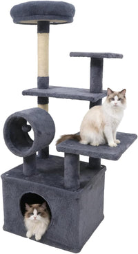 Tangkula Arbre à chat multi-niveaux de 122 cm avec grande niche et 3 plateformes de saut