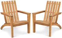 Adirondack Chair Acacia Wood Outdoor Armchairs - Tangkula