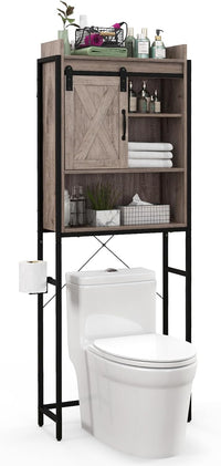 Tangkula Over-The-Toilet Storage Cabinet, Freestanding 4-Tier Bathroom Organizer Rack