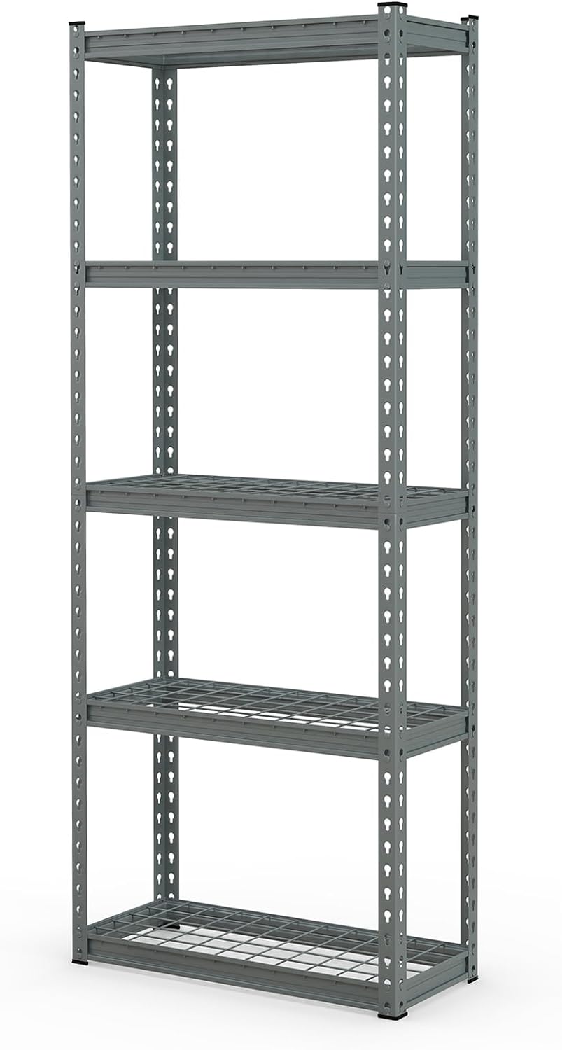 Tangkula 5-Tier Garage Storage Shelves, Heavy Duty Metal Storage Shelving Unit, 27.5" L x 12" W x 66" H
