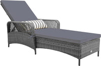 Tangkula Chaise longue d'extérieur, fauteuil inclinable en PE pour patio avec dossier à 6 niveaux