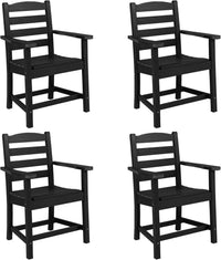 Tangkula HDPE All Weather Outdoor Chair w/Curved Seat (2/4)