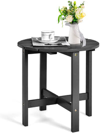 Round Outdoor Side Table, 18 Inch, for Lawn Garden Balcony Backyard Living Room