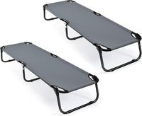 Folding Camping Cot, Portable Camping Bed with Steel Frame
