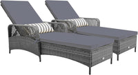 Tangkula Chaise longue d'extérieur, fauteuil inclinable en PE pour patio avec dossier à 6 niveaux