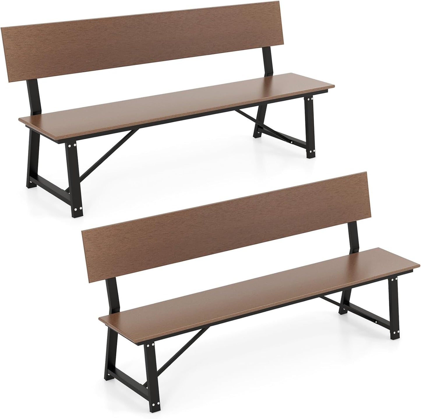Tangkula 72” Outdoor Bench, Extra Long Patio HDPE Bench for 4 People, 1100 lbs Weight Capacity