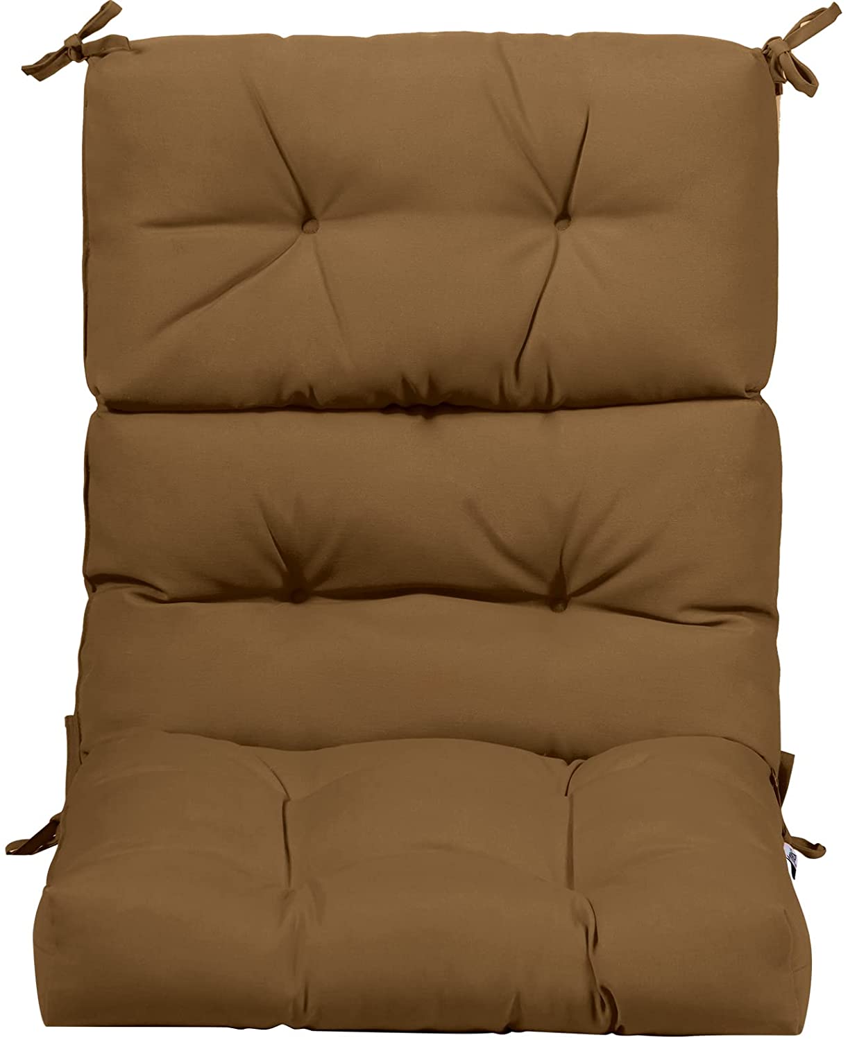Patio High Back Chair Cushion, Tufted Chair Seat Pads with Non-Slip String Ties