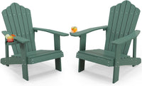 Tangkula Oversized Adirondack Chair, Patio Lounge Chairs w/Adjustable Cup Holder