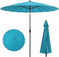Tangkula 9FT Round Patio Umbrella, Outdoor Market Umbrella with 18 Fiberglass Ribs
