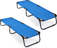 Folding Camping Cot, Portable Camping Bed with Steel Frame