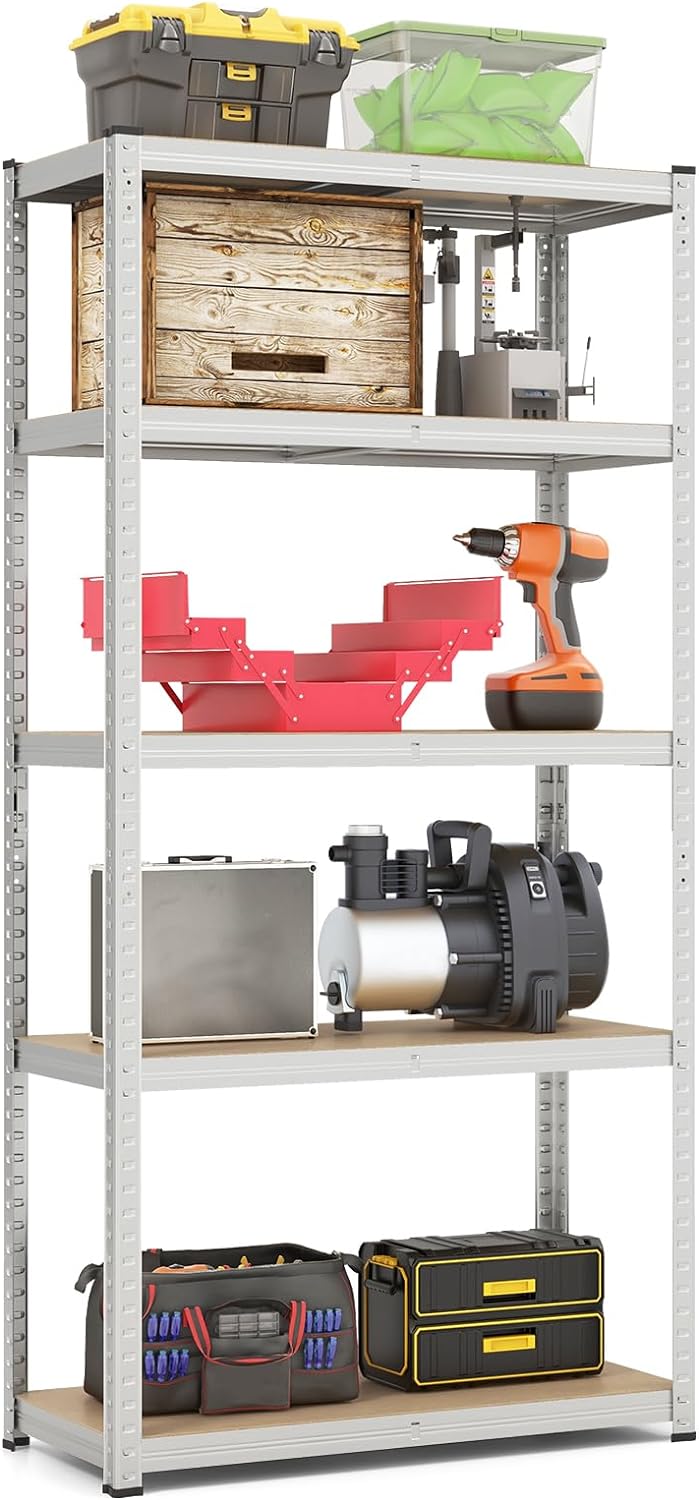 Tangkula 5-Tier Heavy Duty Metal Shelving with 2000 LBS Load, 35" / 47" Wide