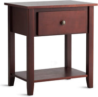 Tangkula End Table with Drawer, Nightstand w/Drawer and Storage Shelf