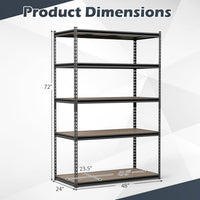 Tangkula 5-Tier Metal Storage Shelves with Adjustable Racks (1/2/3/4)