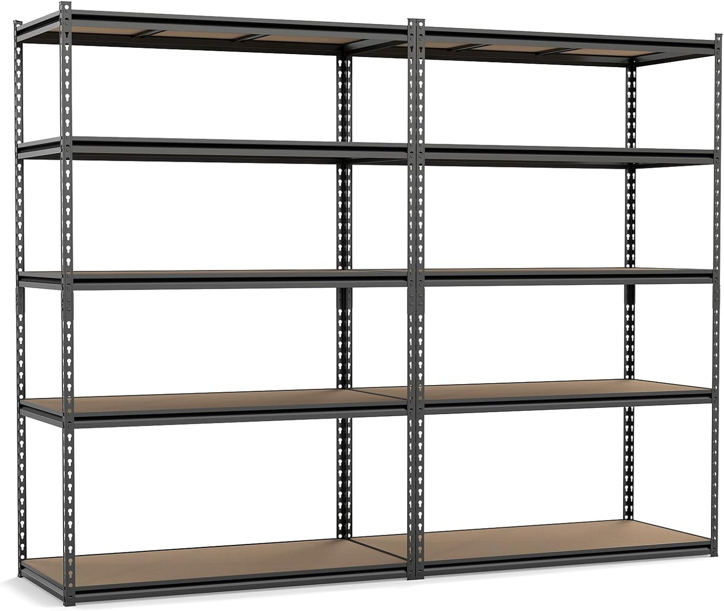 Tangkula 5-Tier Metal Storage Shelves with Adjustable Racks (1/2/3/4)