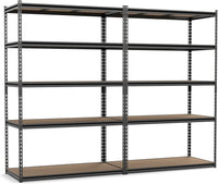 Tangkula 5-Tier Metal Storage Shelves with Adjustable Racks (1/2/3/4)