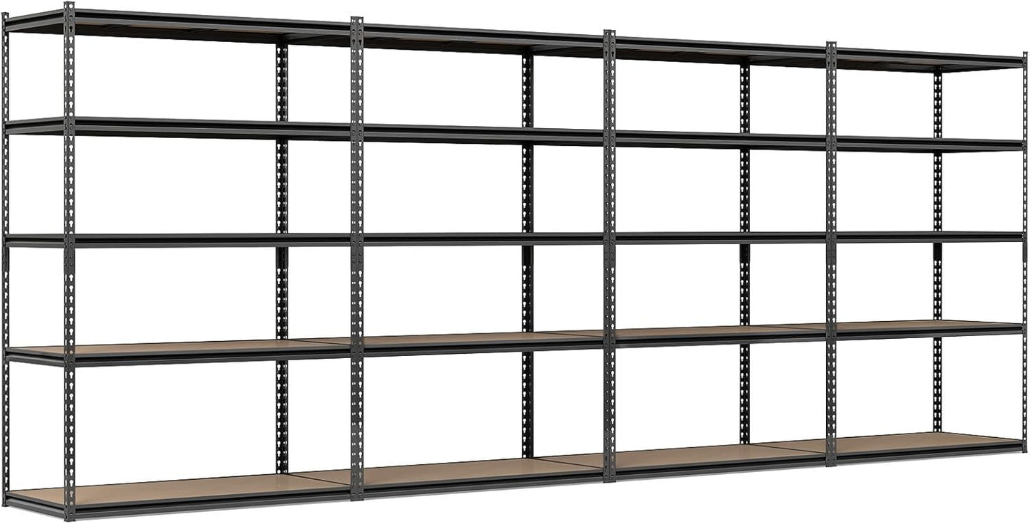 Tangkula 5-Tier Metal Storage Shelves with Adjustable Racks (1/2/3/4)