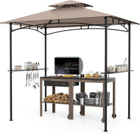 Tangkula 2 Tier Barbecue Gazebo with 2 Shelves