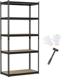 Tangkula 5-Tier Metal Storage Shelves with Adjustable Racks (1/2/3/4)