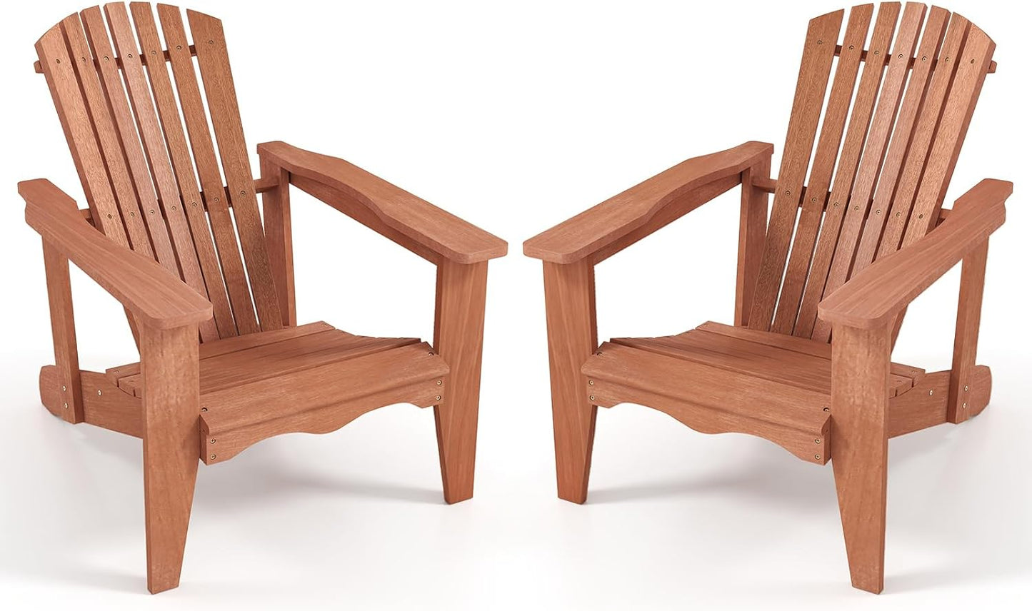 Tangkula Adirondack Chair | Solid Wood Garden Chair with High Backrest (1/2/4)