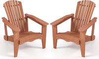 Tangkula Adirondack Chair | Solid Wood Garden Chair with High Backrest (1/2/4)