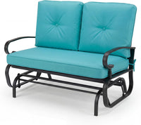 Fauteuil balançoire Tangkula pour extérieur, banc balançoire de patio pour 2 personnes, causeuse à bascule pour extérieur avec cadre en acier