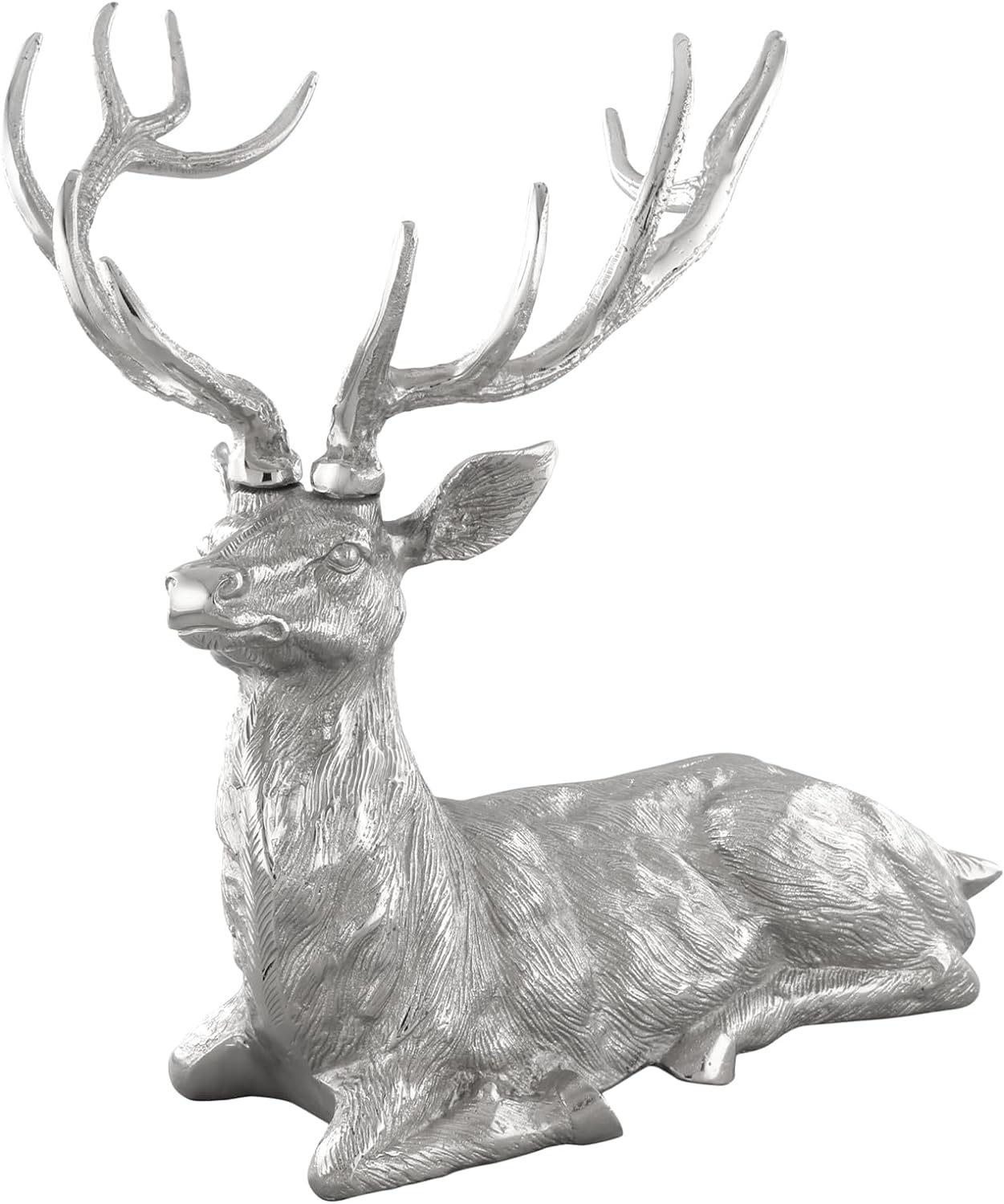 Tangkula Standing Reindeer Statue, Aluminum Deer Sculpture for Indoors, Christmas Reindeer Decor Statue for Home Office Shop School