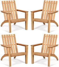 Adirondack Chair Acacia Wood Outdoor Armchairs - Tangkula