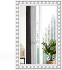 Tangkula Rustic Wall Mirror, 24" x 36" Rectangle Wall Mounted Mirror w/Solid Wood Frame