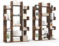 Tangkula Freestanding Tree Bookshelf, Corner Storage Organizer with 13 Open Shelves