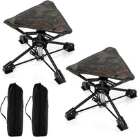 Tangkula 360°Swivel Foldable Camping Stool with Anti-Sink Feet & Carrying Bag