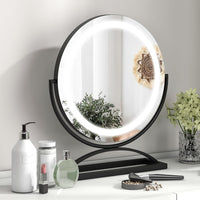 Tangkula Miroir de courtoisie de 16 po avec lumières, miroir de maquillage lumineux à LED à 3 couleurs à intensité variable avec écran tactile