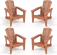 Tangkula Adirondack Chair | Solid Wood Garden Chair with High Backrest (1/2/4)