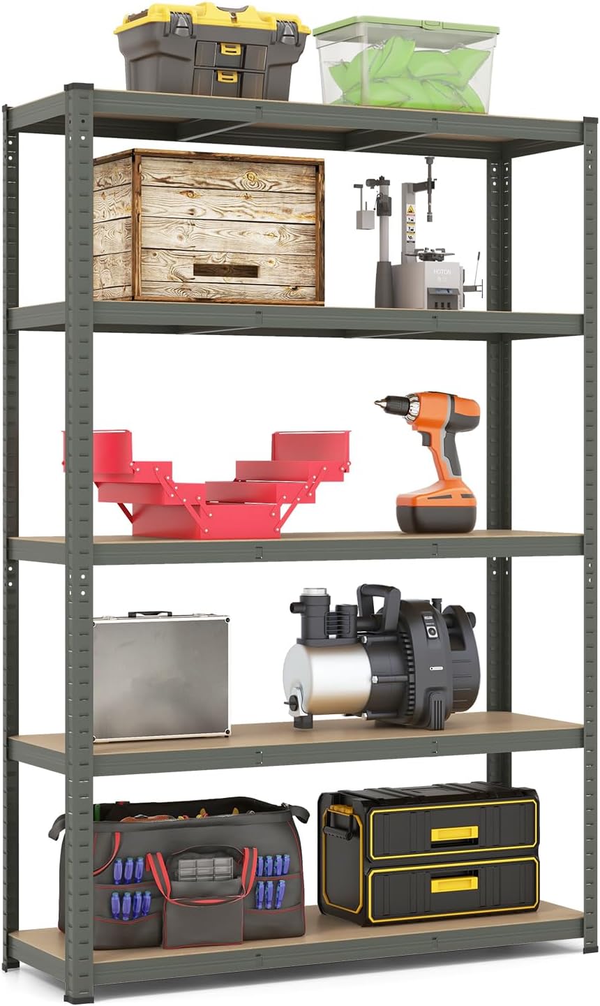 Tangkula 5-Tier Heavy Duty Metal Shelving with 2000 LBS Load, 35" / 47" Wide